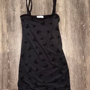 Black Dress with Bow Pattern